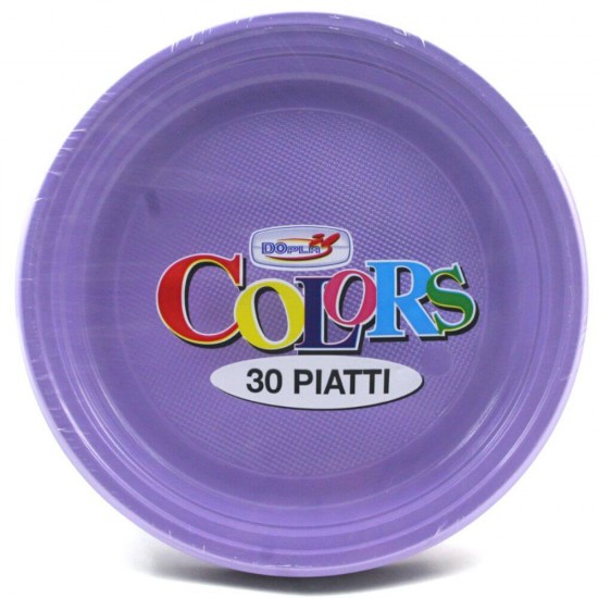 Farfurii Plastic OTI Dopla, Diametru 22 cm, 30 Buc/Set, Adanci, Culoare Lila, Farfurii Aniversare, Farfurii Petrecere, Set Farfurii de Plastic, Farfurii Plastic de Unica Folosinta, Vesela de Unica Folosinta, Farfurii Plastic pentru Petreceri