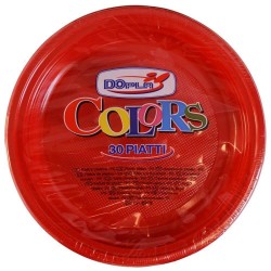 Farfurii Plastic OTI Dopla, Diametru 17 cm, 50 Buc/Set, Plate, Culoare Rosie, Farfurii Aniversare, Farfurii Petrecere, Set Farfurii de Plastic, Farfurii Plastic de Unica Folosinta, Vesela de Unica Folosinta, Farfurii Plastic pentru Petreceri