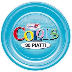 Farfurii Plastic OTI Dopla, Diametru 22 cm, 30 Buc/Set, Plate, Culoare Bleu, Farfurii Aniversare, Farfurii Petrecere, Set Farfurii de Plastic, Farfurii Plastic de Unica Folosinta, Vesela de Unica Folosinta, Farfurii Plastic pentru Petreceri