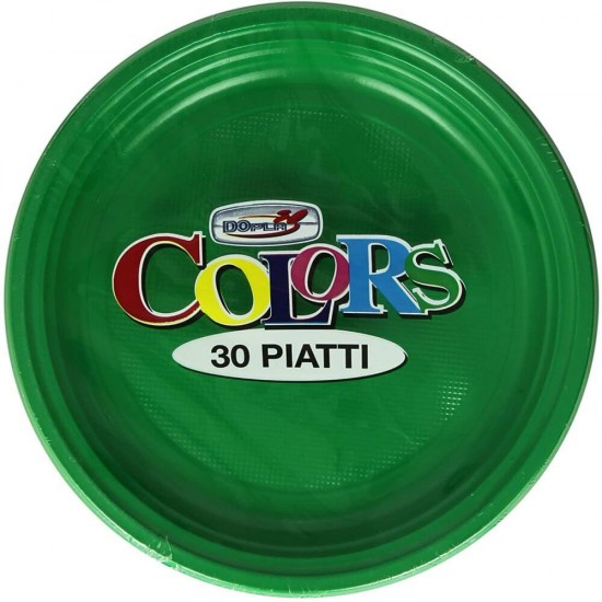 Farfurii Plastic OTI Dopla, Diametru 22 cm, 30 Buc/Set, Adanci, Culoare Verde, Farfurii Aniversare, Farfurii Petrecere, Set Farfurii de Plastic, Farfurii Plastic de Unica Folosinta, Vesela de Unica Folosinta, Farfurii Plastic pentru Petreceri