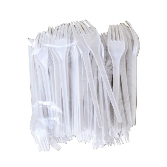 Furculite de Unica Folosinta din Plastic, 100 Buc/Bax, Culoarea Alba, Seturi Furculite de Unica Folosinta, Furculite din Plastic Alabala, Furculite Plastic, Set de Furculite de Plastic,Tacamuri Catering, Tacamuri Fast-Food