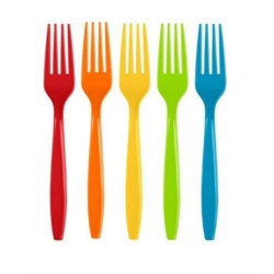 Furculite din Plastic, 10 Buc/Bax, Lungime 18.5 cm, Multicolor, Seturi Furculite de Unica Folosinta, Furculite din Plastic Alabala Ultra, Furculite Plastic, Set de Furculite de Plastic,Tacamuri Catering, Tacamuri Fast-Food