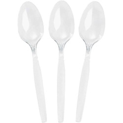 Linguri Plastic de Unica Folosinta OTI Lux, 100 Buc/Set, Lungime 16.3 cm, Transparente, Set Linguri de Plastic, Tacamuri de Unica Folosinta, Linguri Transparente din Plastic, Linguri din Plastic Transparent, Linguri pentru Catering