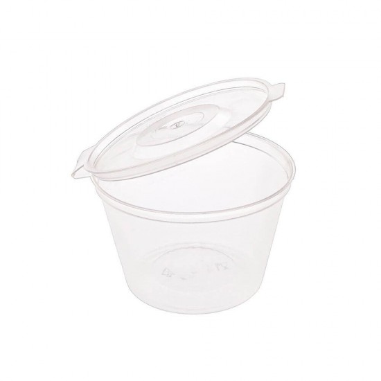 Set 50 Sosiere Plastic cu Capac, 120 ml, Diametru 47 mm, Transparent, Sosiere de Unica Folosinta, Sosiere Mici din Plastic, Sosiere cu Capac din Plastic, Sosiere din Plastic, Sosiere Catering, Sosiera cu Capac, Sosiere din Plastic Unica Folosinta