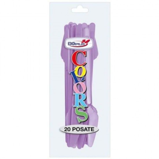 Cutite Plastic Unica Folosinta OTI Dopla, 20 Buc/Set, 16.3 cm, Lila, Set Cutite din Plastic Lila, Tacamuri de Unica Folosinta, Cutite Lila din Plastic, Cutite de Unica Folosinta, Cutite din Plastic pentru Catering
