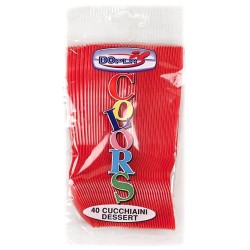 Lingurite Plastic OTI Dopla, 40 Buc/Set, 12 cm, Rosu, Lingurite Rosii de Plastic, Lingurite pentru Desert, Lingurite din Plastic pentru Prajituri, Set de Lingurite de Unica Folosinta, Set de Lingurite Plastic, Tacamuri de Unica Folosinta