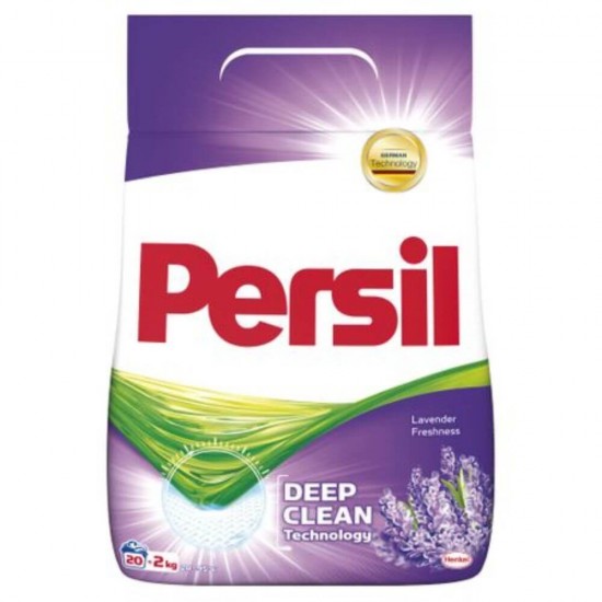 Detergent Pudra Automat de Rufe Persil Deep Clean Lavender, 2 Kg pentru 20 Spalari, Parfum Lavanda, Detergent Automat pentru Haine, Solutii Curatare Haine, Detergent Rufe Automat, Detergent Pudra Rufe Colorate