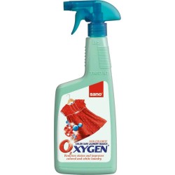 SANO Oxygen Lichid, 750 ml, Spray pentru Indepartarea Petelor, Fara Clor, pentru Haine Colorate/Albe, Solutie Lichida cu Pulverizator Indepartare Pete Rufe, Solutii Indepartat Petele Haine, Detergenti Tesaturi Impotriva Petelor