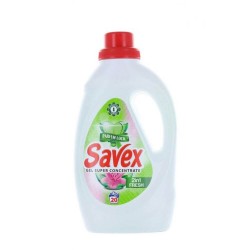 Detergent Lichid Automat de Rufe SAVEX 2 in 1 Fresh, Cantitate 1L, 20 Spalari, Parfum Fresh, Detergent Lichid pentru Rufe, Detergent Automat pentru Haine Colorate, Detergenti Lichid pentru Haine, Solutii Curatare a Hainelor