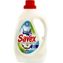 Detergent Lichid Automat de Rufe SAVEX 2 in 1 White, Cantitate 1L, 20 Spalari, Parfum Oceanic, Detergent Lichid pentru Rufe Albe, Detergent Automat pentru Haine Albe, Detergenti Lichid pentru Haine, Solutii Curatare a Hainelor