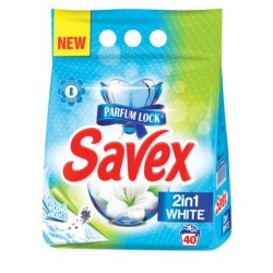 Detergent Pudra Automat de Rufe SAVEX 2 in 1 White, Cantitate 4 Kg, 40 Spalari, Parfum Floral, Detergent Automat pentru Haine Albe, Detergenti Pudra pentru Haine Albe, Solutii Curatare a Hainelor Albe Detergent Pudra Automat de Rufe SAVEX 2 in 1 White, Cantitate 4 Kg, 40 Spalari, Parfum Floral, Detergent Automat pentru Haine Albe, Detergenti Pudra pentru Haine Albe, Solutii Curatare a Hainelor Albe