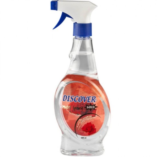 Odorizant Lichid cu Pulverizator DISCOVER Golden, 500 ml, Elimina Mirosurile Neplacute din Materiale si Locuinte, Odorizant Spray pentru Camera, Odorizant Spray Lichid, Spray-uri Odorizante, Odorizante pentru Casa, Odorizante Profesionale