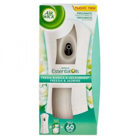 Air Wick Freshmatic cu Spray Odorizant de Camera, Frezie si Iasomie, 250 ml, Set Aparat Air Wick Freshmatic si Spray Odorizant Tip Aerosol, Aparat Automat Odorizant Camera, Aparate Odorizante Air Wick Freshmatic, Odorizant Tip Aerosol Automat
