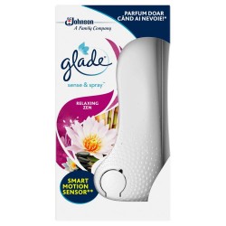 Set Odorizant Electric si Rezerva GLADE Sense&Spray Relaxing Zen, 18 ml, Odorizant Aparat Electric si Rezerva Spray pentru Odorizant de Camera GLADE, Rezerva GLADE pentru Odorizant de Camera, Rezerve pentru Odorizantele GLADE, Glade Odorizant Electric