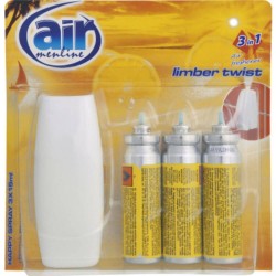 Odorizant Spray AIR Limber Twist, cu 3 Rezerve, 3x15 ml, Odorizante Camera cu Rezerve, Odorizante Camera cu Rezerve, Odorizant Pulverizator de Camera, Odorizante cu Pulverizare pentru Camera, Odorizante Spray pentru Interior