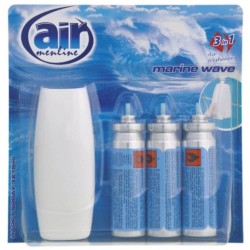 Odorizant Spray AIR Marine Wave, cu 3 Rezerve, 3x15 ml, Odorizante Camera cu Rezerve, Odorizante Camera cu Rezerve, Odorizant Pulverizator de Camera, Odorizante cu Pulverizare pentru Camera, Odorizante Spray pentru Interior