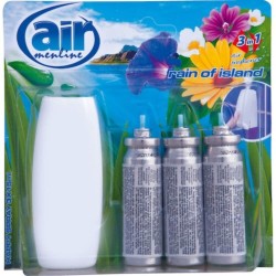 Odorizant Spray AIR Rain of Island, cu 3 Rezerve, 3x15 ml, Odorizante Camera cu Rezerve, Odorizante Camera cu Rezerve, Odorizant Pulverizator de Camera, Odorizante cu Pulverizare pentru Camera, Odorizante Spray pentru Interior