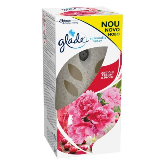 Set Aparat si Odorizant GLADE Luscious Cherry & Peony, 269 ml, Set Odorizant de Camera cu Rezerva GLADE, Rezerva cu Odorizant de Camera GLADE, Set GLADE Odorizant cu Rezerva, Odorizante de Camera cu Rezerva, Odorizant de Camera cu Rezerva