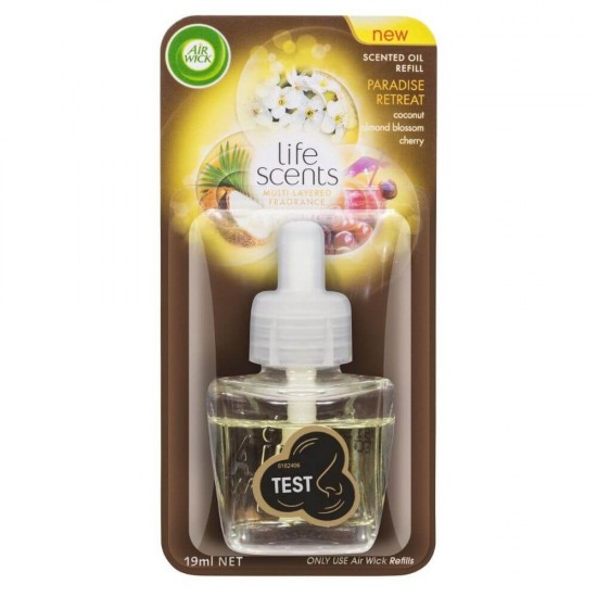 Rezerva pentru Odorizant Electric Air Wick Paradise Retreat, Cantitate 19ml, Parfum Exotic, Rezerve Aparate Odorizante pentru Priza, Rezerva Odorizant de Camera cu Uleiuri Esentiale, Rezerva de Parfum Air Wick Aparat Electric Odorizant