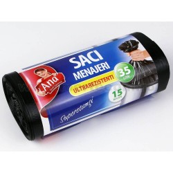 Saci Menajeri Ana Superstrong, 35L, 50x60 cm, 15 Buc/Rola, Culoare Neagra, Articole Curatenie, Saci Menaj, Saci de Gunoi, Saci Menajeri 35L, Saci pentru Galeata de Gunoi Saci Menajeri Ana Superstrong, 35L, 50x60 cm, 15 Buc/Rola, Culoare Neagra, Articole Curatenie, Saci Menaj, Saci de Gunoi, Saci Menajeri 35L, Saci pentru Galeata de Gunoi