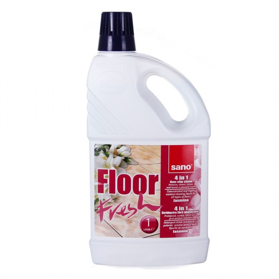 Detergent Lichid Pardoseli Sano Floor Fresh, 1 L, Parfum de Iasomie, Concentrat, Toate Tipurile de Pardoseli, Detergent Pardoseli, Detergent Universal Pardoseli, Solutie Curatare Pardoseli, Solutie Universala Pardoseli, Solutie Podea, Detergent Podea