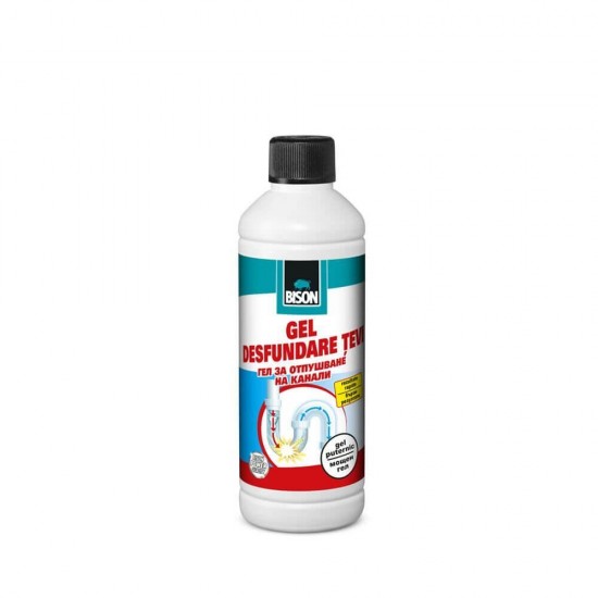 Solutie Desfundare Tevi Bison, 500 ml, Gel, Solutie Puternica pentru Desfundarea Tevilor, Gel Desfundat Tevi, Solutii Puternice pentru Desfundarea Tevilor, Solutii Desfundat Tevile, Solutie de Curatat Instalatie Sanitara