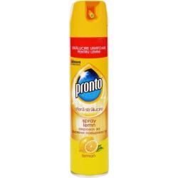 Spray Curatare Mobila Pronto, 300 ml, cu Lamaie, Spray Curatare Mobila cu Lamaie, Spray pentru Indepartarea Prafului, Solutie cu Pulverizator pentru Mobila, Solutie Spray Ingrijire si Curatare Lemn, Solutii de Curatat Pronto, Spray pentru Mobilier