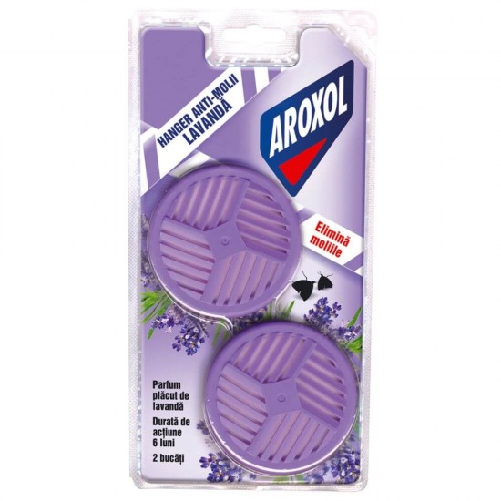Insecticid Aroxol Hanger, Lavanda, 2 Buc, Importiva Moliilor, Insecticid Impotriva Moliilor, Insecticid Anti Molii, Hanger Anti Molii cu Parfum de Lavanda, Hanger Anti Molii cu Lavanda, Agatatoare Anti Molii, Agatatoare Impotriva Moliilor