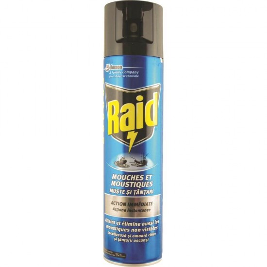 Spray Raid Muste si Tantari, 600 ml, Insecticid, Spray Insecticid, Solutie pentru Muste si Tantari, Solutie Pulverizatoare pentru Tantari, Spray pentru Tantari, Solutie Anti Tantari, Solutii Insecticide, Spray Anti Tantari