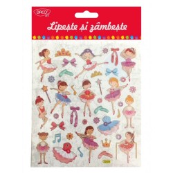 Abtibilduri DACO, Lipeste si Zambeste, Model Balerine, Multicolor, 41 Buc/Set, Autocolante Copii, Stickere Decorative, Stickere pentru Copii, Set de Abtibilduri, Abtibilduri Copii, Abtibilduri pentru Mobila, Autocolante Mobilier, Autocolante Decorative