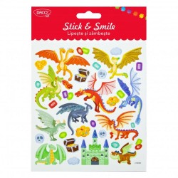 Abtibilduri DACO Lipeste si Zambeste, Model Dragoni, Multicolor, 35 Buc/Set, Abtibilde cu Dragoni, Autocolante cu Dragoni, Stickere Decorative, Stickere pentru Copii, Abtibilduri Copii, Abtibilduri pentru Mobila, Autocolante Decorative