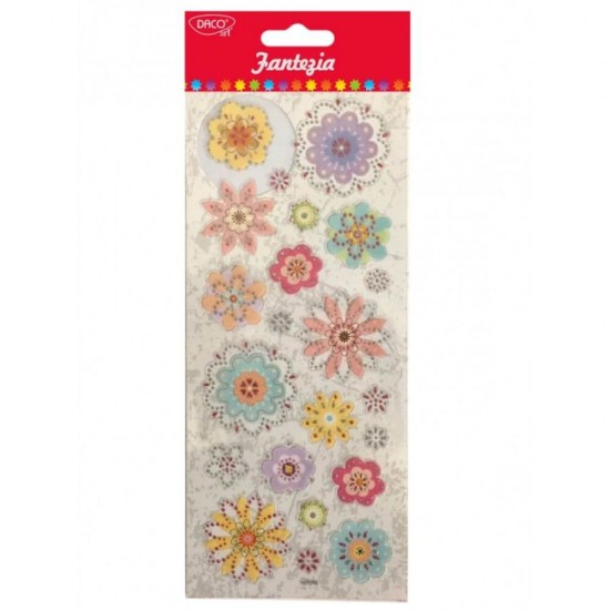 Abtibilduri DACO, Fantezie Flori, 22 Buc/Set, Multicolor, Abtibild Flori, Autocolante Copii, Stickere Decorative, Stickere pentru Copii, Set de Abtibilduri, Abtibilduri Copii, Abtibilduri pentru Mobila, Autocolante Mobilier, Autocolante Decorative