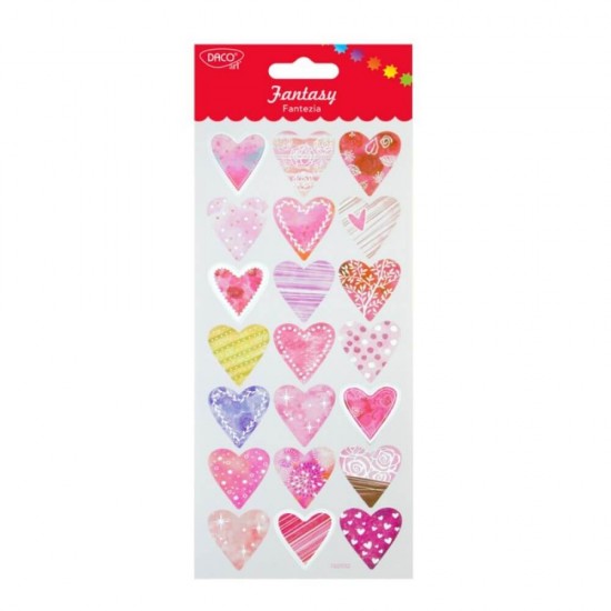 Abtibilduri DACO Lipeste si Zambeste, Model Inimi, Multicolor, 21 Buc/Set, Abtibilde Love, Autocolante cu Inimioare, Stickere Decorative, Stickere pentru Copii, Abtibilduri Copii, Abtibilduri pentru Mobila, Autocolante Decorative