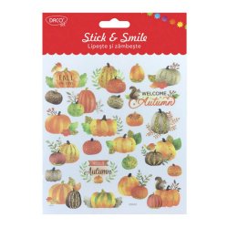 Abtibilduri Daco Lipeste si Zambeste, Model Dovleac 23 Buc/Set, Abtibilduri DACO Model Dovleac, Autocolante Copii, Stickere Decorative, Stickere pentru Copii, Abtibilduri Copii, Abtibilduri pentru Mobila, Autocolante Decorative