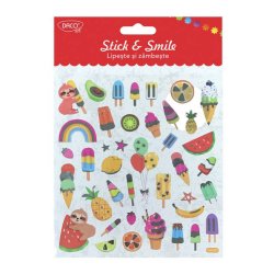 Abtibilduri Daco Lipeste si Zambeste, Model Inghetata, 40 Buc/Set, Abtibilduri DACO Model Inghetata, Autocolante Copii, Stickere Decorative, Stickere pentru Copii, Abtibilduri Copii, Abtibilduri pentru Mobila, Autocolante Decorative
