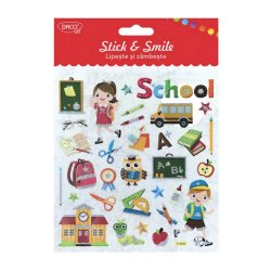Abtibilduri Daco Lipeste si Zambeste, Model Scoala, 32 Buc/Set, Abtibilduri DACO Model Scoala, Autocolante Copii, Stickere Decorative, Stickere pentru Copii, Abtibilduri Copii, Abtibilduri pentru Mobila, Autocolante Decorative