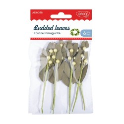 Set 6 Frunze Inmugurite Daco, 11x5 cm, Hartie/Sarma, Verde