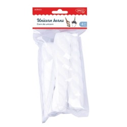 Corn de Unicorn Daco, 4 Buc, 17 cm, Polistiren Alb