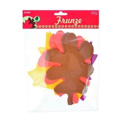 Spuma Autoadeziva DACO, 8 Buc/Set, 198x203x2 mm, Model Frunze, Multicolor, Accesorii Craft, Accesorii Creatie, Frunze Decorative din Spuma, Frunze Decorative cu Adeziv, Set Frunze cu Lipici, Frunzulite Decorative din Spuma, Frunze din Spuma Adeziva
