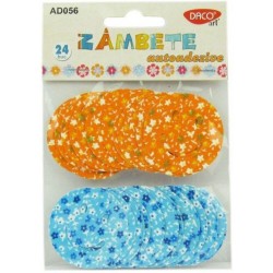 Zambete Autoadezive DACO, 24 Buc/Set, 50 mm, Albastru/Portocaliu, Zambete Decorative Adezive, Figuri Adezive Ornamentale, Smiles Adezive, Accesorii Craft, Accesorii Creatie, Forme Decorative Autoadezive, Simley Decorativ Autoadeziv