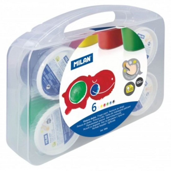 Acuarele Finger MILAN, 6 Culori cu Pigmenti Puternici, 100 ml/Culoare, Culori Pictura, Acuarele Scoala, Acuarele Pictura, Paleta de Acuarele, Set Culori Acuarele, Acuarele Scolare, Materiale Arta, Materiale de Pictura, Accesorii Pictura