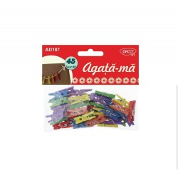 Cleme DACO, Model Agata-ma, 2.5x0.3x0.6 cm, Multicolor, 45 Buc/Set, Accesorii Creatie, Accesorii Craft, Clame Colorate, Clame din Lemn, Cleme Decorative, Cleme Lemn Colorate, Cleme Lemn Decorative Cleme DACO, Model Agata-ma, 2.5x0.3x0.6 cm, Multicolor, 45 Buc/Set, Accesorii Creatie, Accesorii Craft, Clame Colorate, Clame din Lemn, Cleme Decorative, Cleme Lemn Colorate, Cleme Lemn Decorative