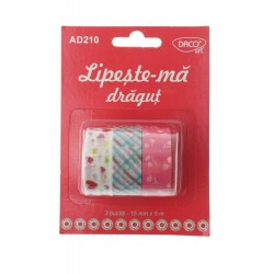 Banda Adeziva Imprimata DACO, Model Lipeste-ma Dragut, 1.5cm x 5m, 3 Buc/Set, Multicolor, Accesorii Craft, Accesorii Creatie, Banda Adeziva Colorata, Banda Adeziva cu Model, Banda Adeziva Washi Tape, Scotch Washi Tape Banda Adeziva Imprimata DACO, Model Lipeste-ma Dragut, 1.5cm x 5m, 3 Buc/Set, Multicolor, Accesorii Craft, Accesorii Creatie, Banda Adeziva Colorata, Banda Adeziva cu Model, Banda Adeziva Washi Tape, Scotch Washi Tape