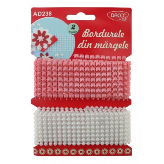 Margelute Sidefate DACO, 4x1 mm, 2 Buc/Set, Culoare Alb/Roz, Margele Bratari, Margele Lantisoare, Margele Colorate, Margelute Colorate, Margele pentru Scoala, Margele Bijuterii, Margele Lucru Manual