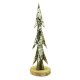 Brad de Lemn Daco, 30x6.5x10 cm, Natur/Alb, Accesorii Creatie, Accesorii Craft, Mini Brad Artificial, Brad din Lemn, Brad Decorativ Lemn, Brad Mic Decorativ, Decoratiuni Brad cu Zapada, Brad cu Fulgi de Zapada
