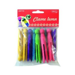 Cleme din Lemn DACO, 10 cm, 10 Buc/Set, Multicolor, Clame Colorate din Lemn, Clame Lemn Daco,  Accesorii Craft, Accesorii Creatie, Clame Daco, Cleme Daco, Cleme Prindere Lemn