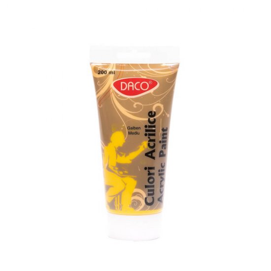 Vopsea Acril Daco 200 ml, Galben Mediu, Culori Acrilice, Vopsea Acrilica, Vopsele Acrilice, Vopsea Galben Acril, Acrilica Galben, Acril Culoare Galben, Culoare Acril