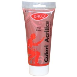 Vopsea Acril Daco 200 ml, Rosu Scarlet, Culori Acrilice, Vopsea Acrilica, Vopsele Acrilice, Vopsea Rosu Acril, Acrilica Rosu, Acril Culoare Rosu, Culoare Acril