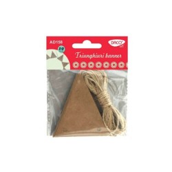 Banner DACO, 7.5x6.5 cm, 20 Buc/Set, Model Etichete Triunghiuri, Natur, Accesorii Craft, Accesorii Creatie, Etichete Stegulete, Stegulete Banner, Ghirlanda Stegulete, Ghirlanda Stegulete Decorativa, Ghirlanda Stegulete Natur, Ghirlanda Triunghi