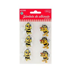 Forme Fetru 3D Autoadeziv Daco, 6 Buc/Set, 4x3.5x0.4 cm, Model Albinute, Multicolor, Forme Pasla, Forme Adezive Fetru, Albinute Fetru Autoadezive, Albinute Decorative Fetru, Albinute Decorative Adezive,  Accesorii Craft, Materiale Textile pentru Hand Made Forme Fetru 3D Autoadeziv Daco, 6 Buc/Set, 4x3.5x0.4 cm, Model Albinute, Multicolor, Forme Pasla, Forme Adezive Fetru, Albinute Fetru Autoadezive, Albinute Decorative Fetru, Albinute Decorative Adezive,  Accesorii Craft, Materiale Textile pentru Hand Made